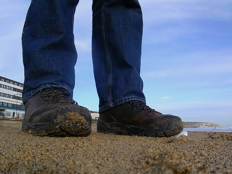 On the beach with the HiTec Altitude Pro boots