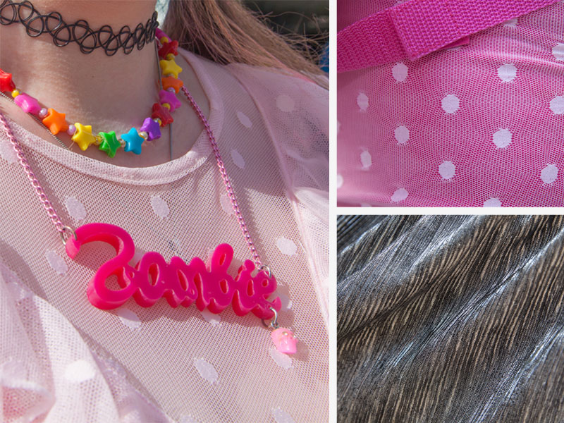 Zombie/Barbie acrylic necklace