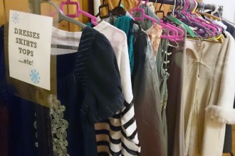 The clothes rail starts to fill up