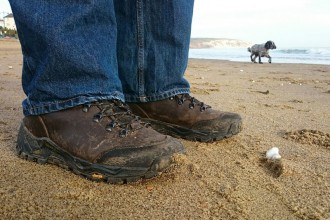 On the beach with the HiTec Altitude Pro boots