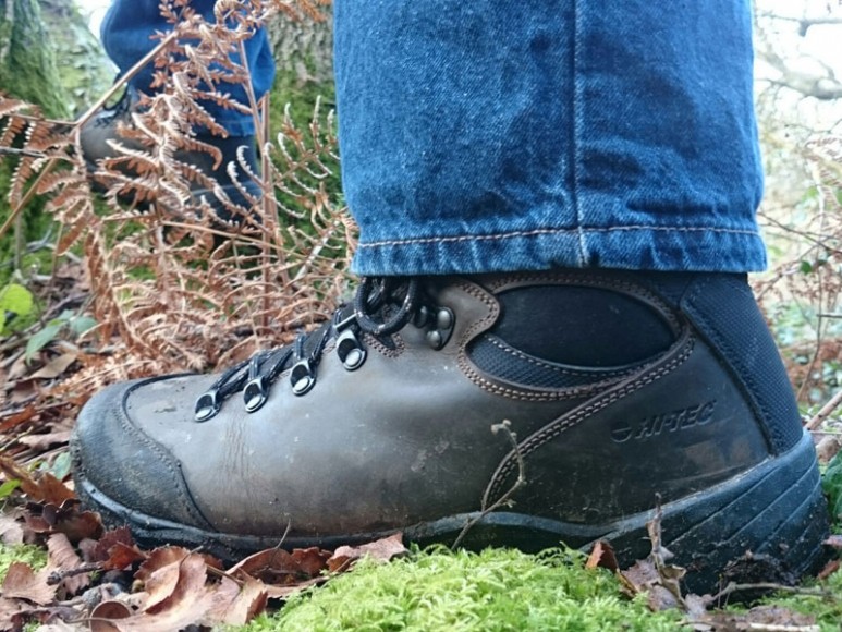 HiTec Altitude Pro walking boots coping with a mossy bank